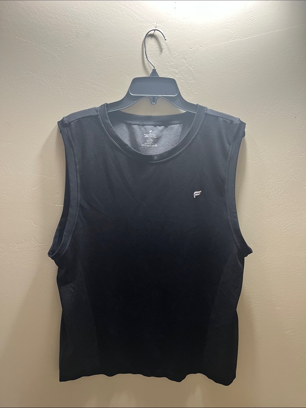 Fabletics Black Men's Performance Tank with Subtle Logo